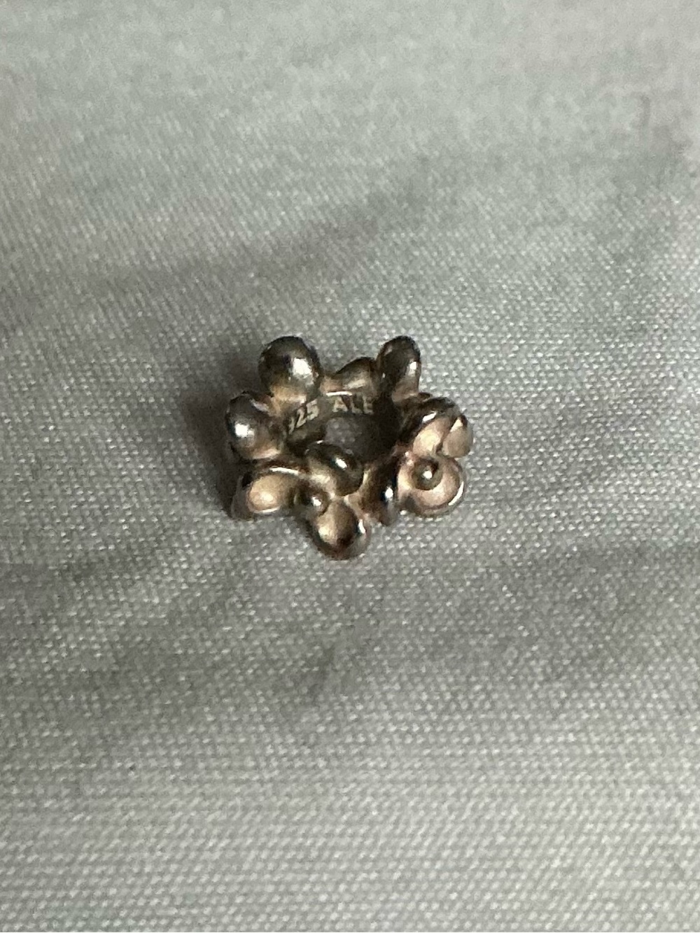 Pandora Silver Floral Spacer Charm in Polished Silver